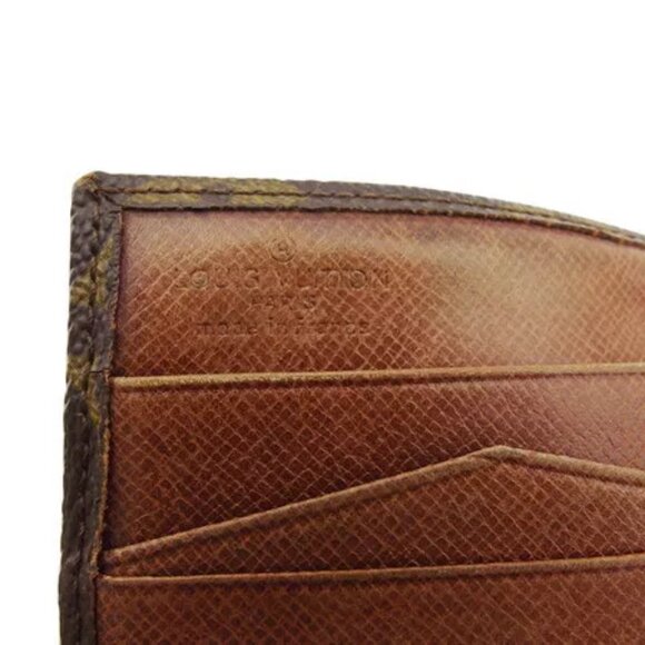 LOUIS VUITTON W Hook Wallet Monogram Beige Monogram Canvas Authentic Used - Picture 8 of 9